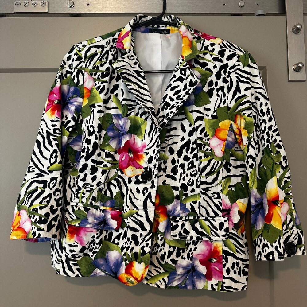 Zebra/Flower Print Blazer